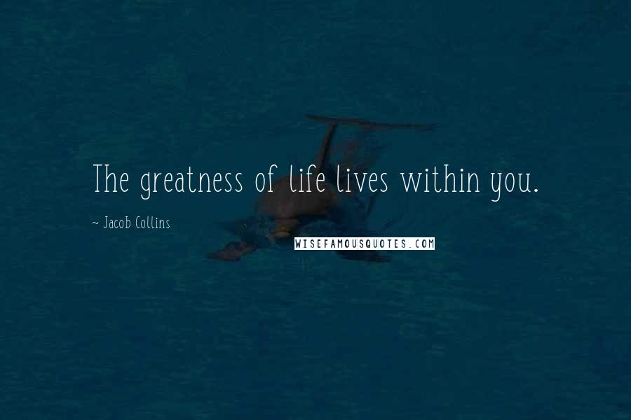 Jacob Collins Quotes: The greatness of life lives within you.