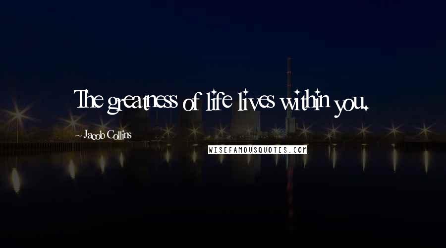 Jacob Collins Quotes: The greatness of life lives within you.