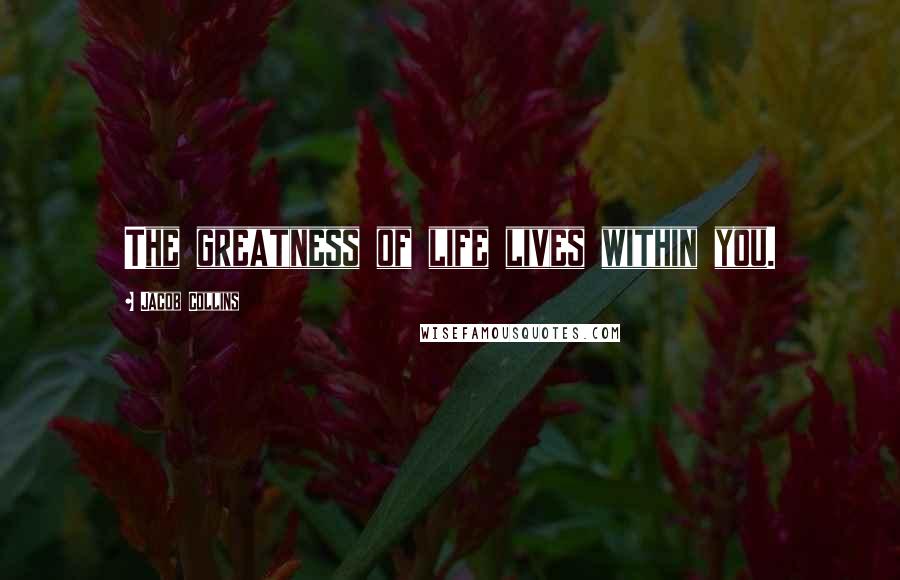 Jacob Collins Quotes: The greatness of life lives within you.