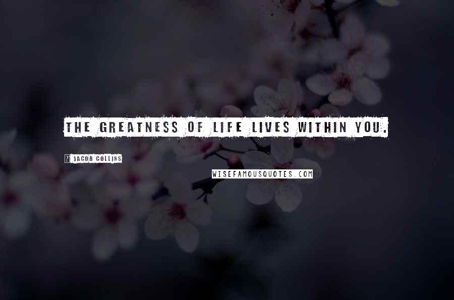 Jacob Collins Quotes: The greatness of life lives within you.