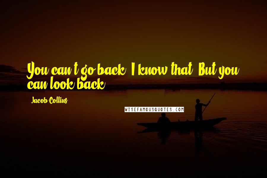 Jacob Collins Quotes: You can't go back. I know that. But you can look back.