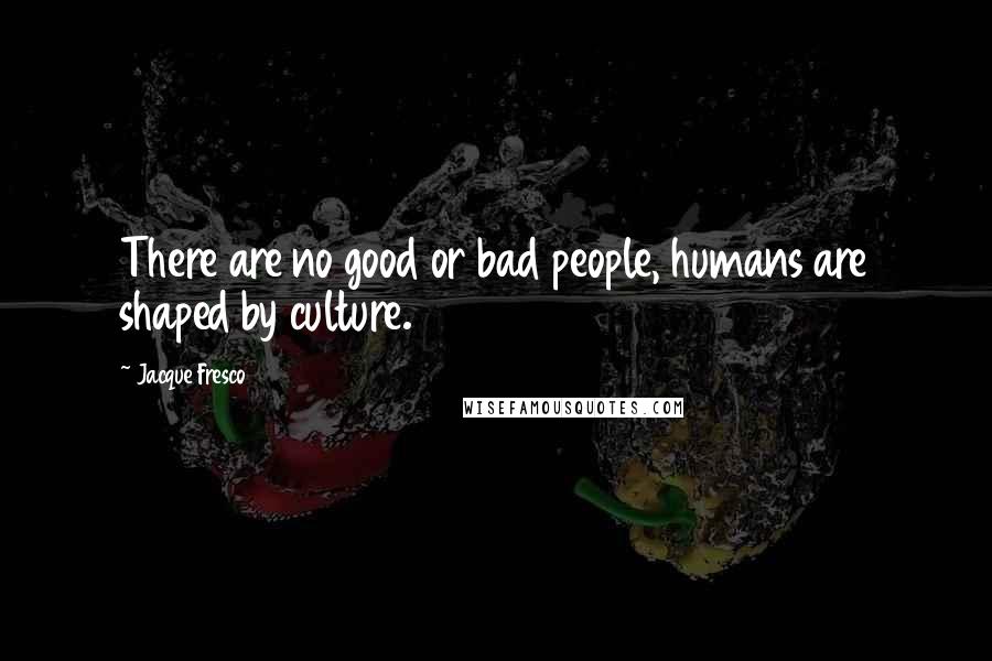 Jacque Fresco Quotes: There are no good or bad people, humans are shaped by culture.