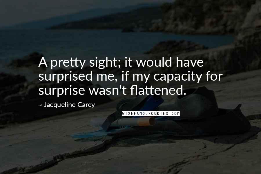 Jacqueline Carey Quotes: A pretty sight; it would have surprised me, if my capacity for surprise wasn't flattened.