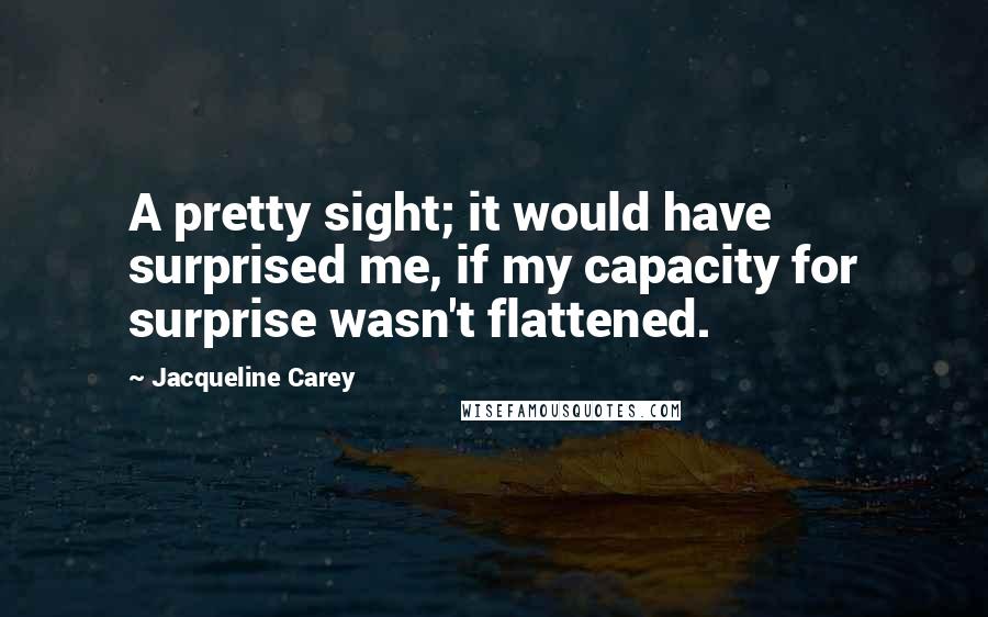 Jacqueline Carey Quotes: A pretty sight; it would have surprised me, if my capacity for surprise wasn't flattened.