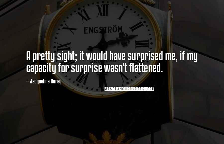 Jacqueline Carey Quotes: A pretty sight; it would have surprised me, if my capacity for surprise wasn't flattened.