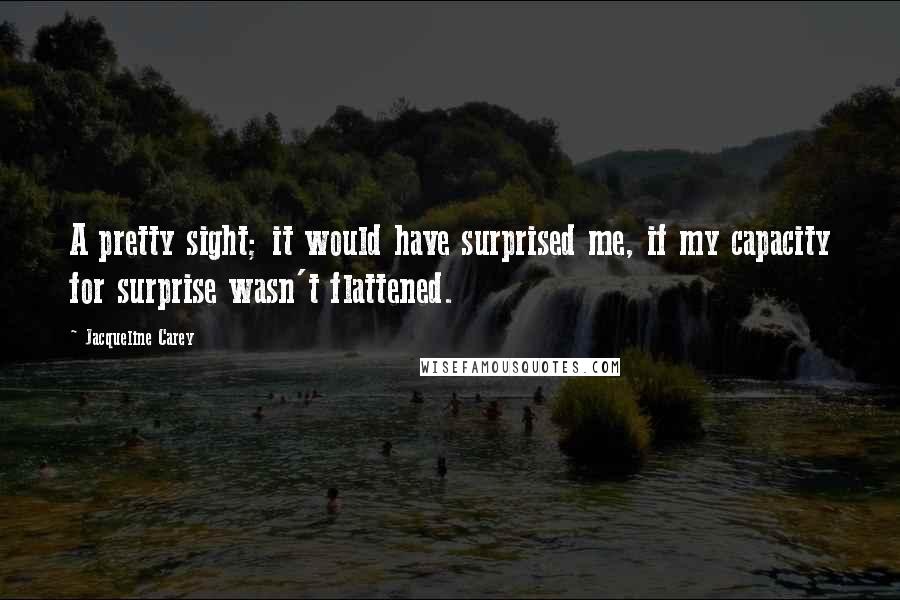 Jacqueline Carey Quotes: A pretty sight; it would have surprised me, if my capacity for surprise wasn't flattened.