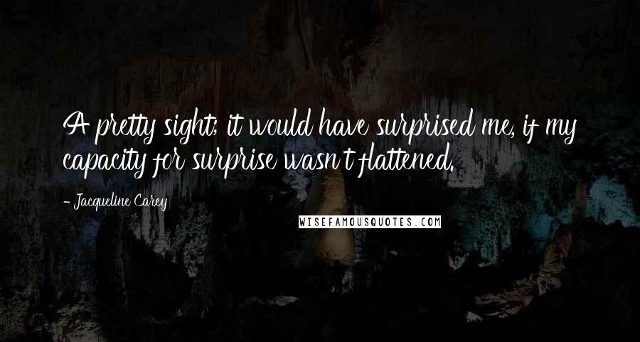 Jacqueline Carey Quotes: A pretty sight; it would have surprised me, if my capacity for surprise wasn't flattened.