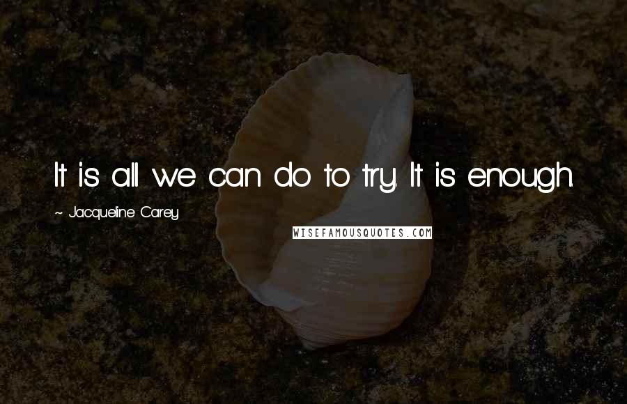 Jacqueline Carey Quotes: It is all we can do to try. It is enough.