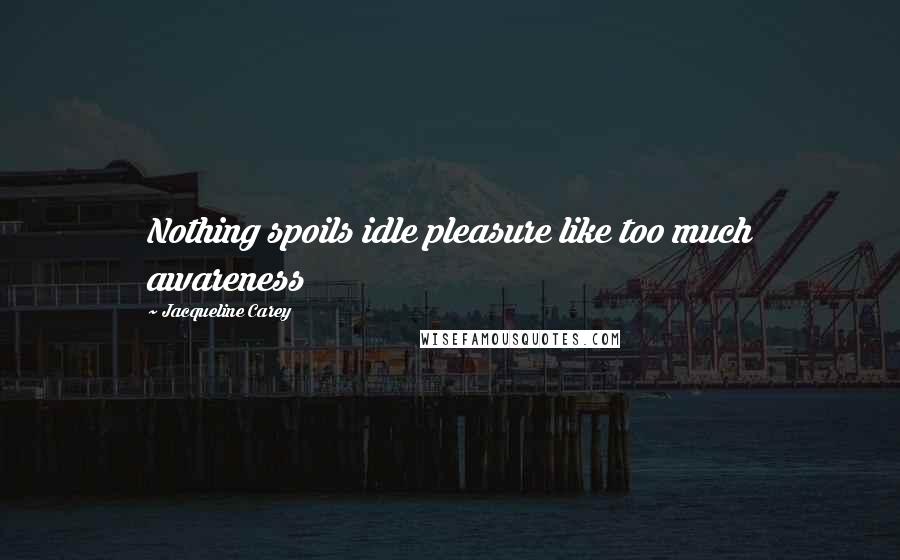 Jacqueline Carey Quotes: Nothing spoils idle pleasure like too much awareness