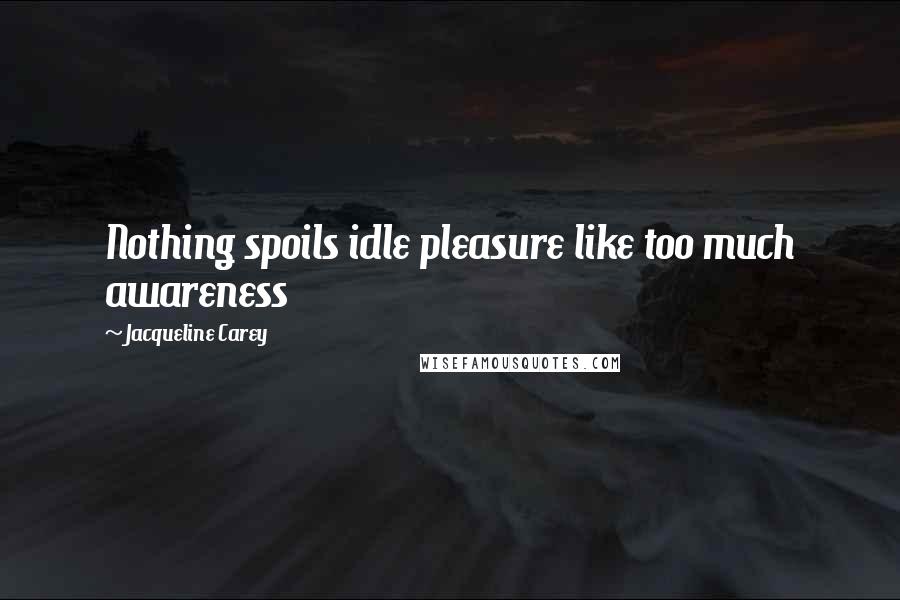 Jacqueline Carey Quotes: Nothing spoils idle pleasure like too much awareness