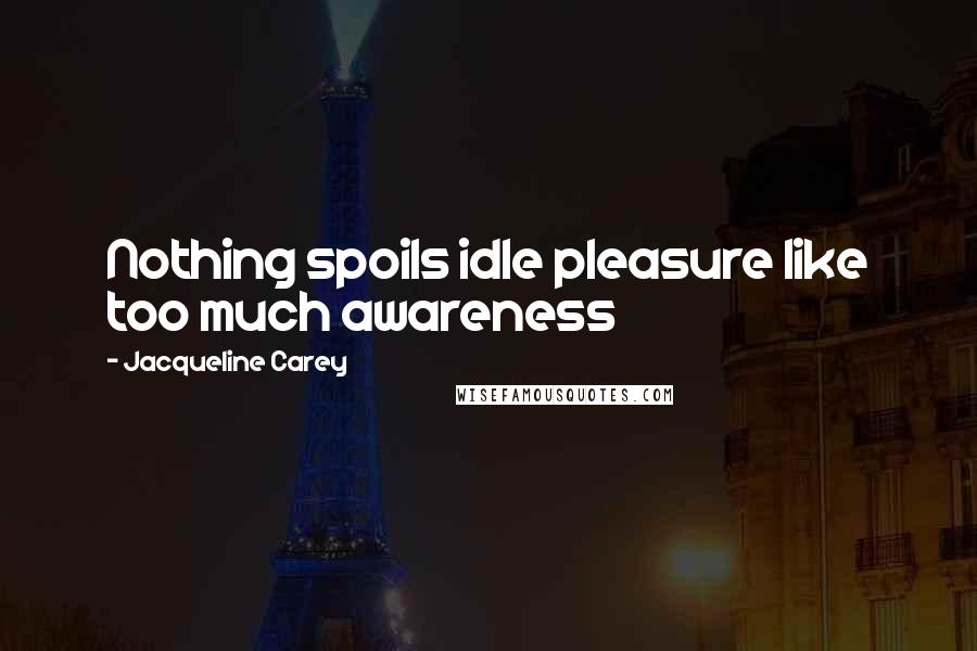 Jacqueline Carey Quotes: Nothing spoils idle pleasure like too much awareness