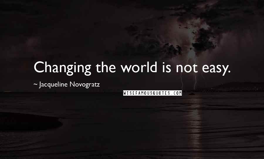 Jacqueline Novogratz Quotes: Changing the world is not easy.