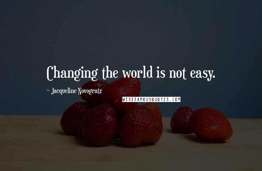 Jacqueline Novogratz Quotes: Changing the world is not easy.