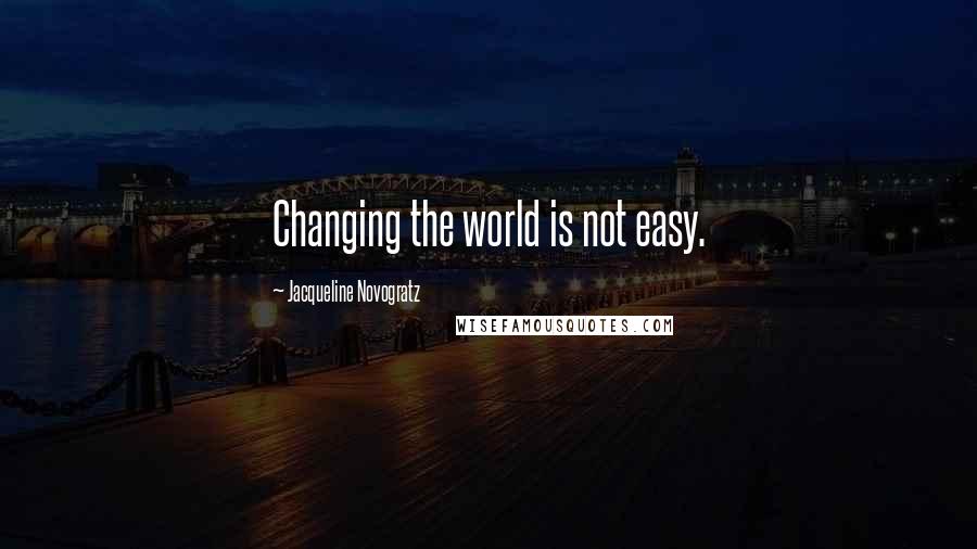 Jacqueline Novogratz Quotes: Changing the world is not easy.