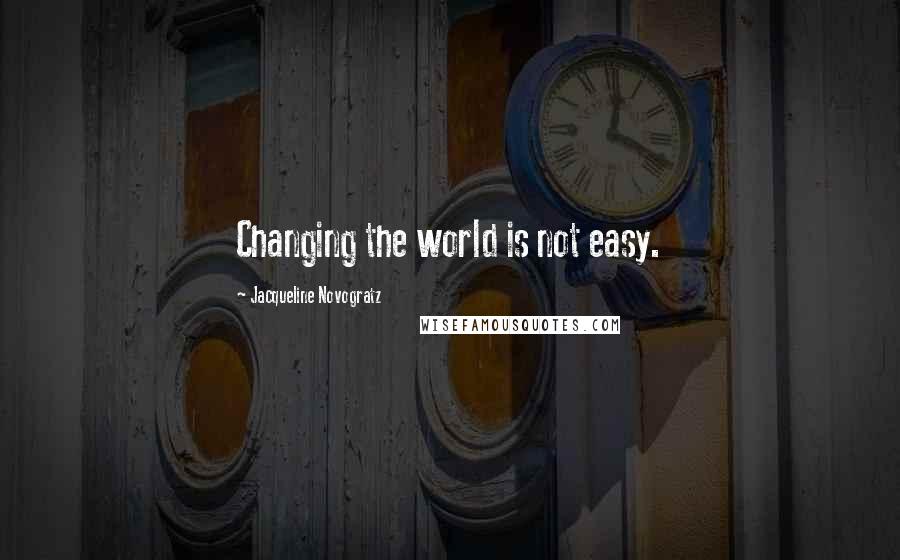 Jacqueline Novogratz Quotes: Changing the world is not easy.