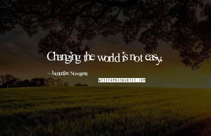 Jacqueline Novogratz Quotes: Changing the world is not easy.