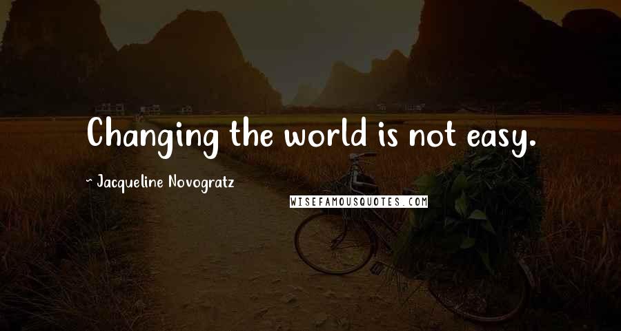 Jacqueline Novogratz Quotes: Changing the world is not easy.