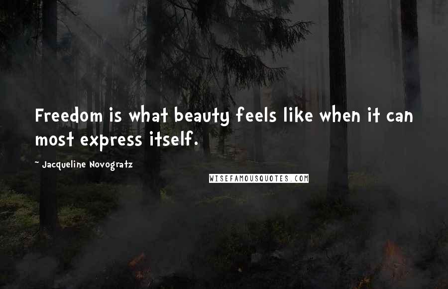 Jacqueline Novogratz Quotes: Freedom is what beauty feels like when it can most express itself.