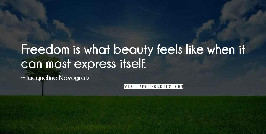 Jacqueline Novogratz Quotes: Freedom is what beauty feels like when it can most express itself.