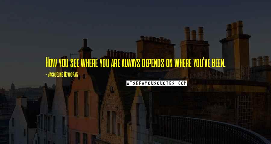 Jacqueline Novogratz Quotes: How you see where you are always depends on where you've been.