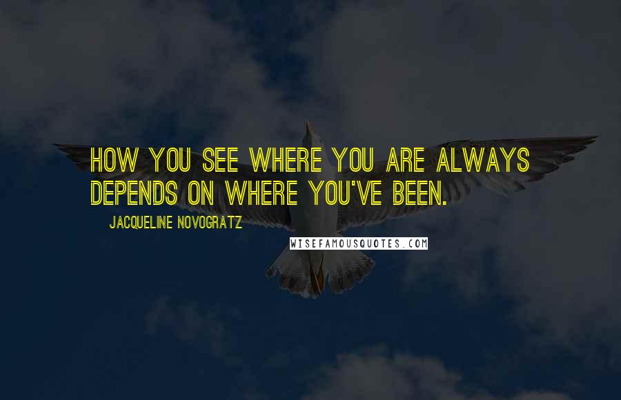 Jacqueline Novogratz Quotes: How you see where you are always depends on where you've been.