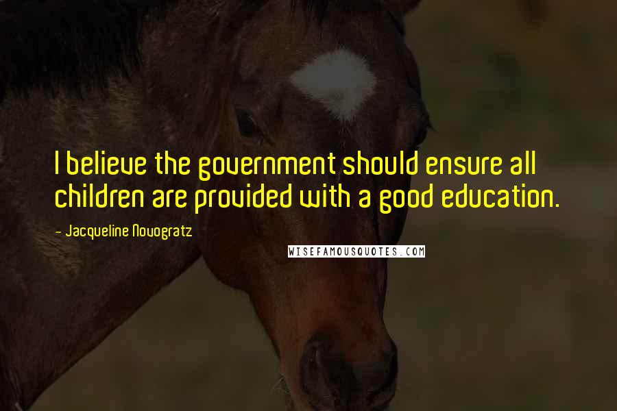 Jacqueline Novogratz Quotes: I believe the government should ensure all children are provided with a good education.