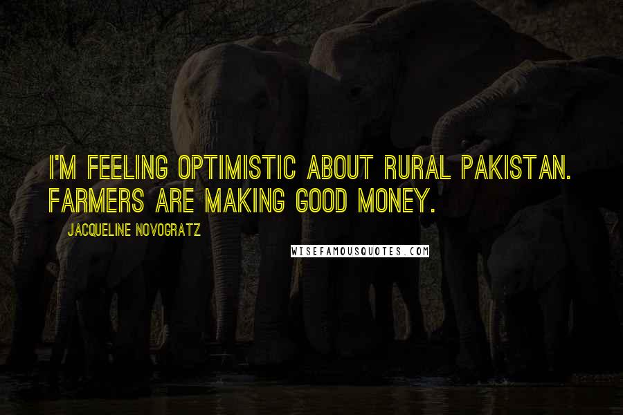 Jacqueline Novogratz Quotes: I'm feeling optimistic about rural Pakistan. Farmers are making good money.