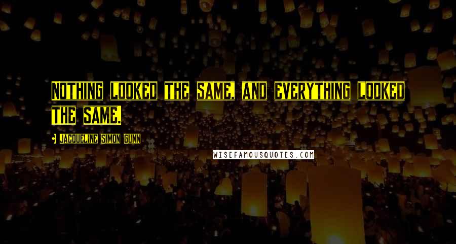 Jacqueline Simon Gunn Quotes: Nothing looked the same, and everything looked the same.