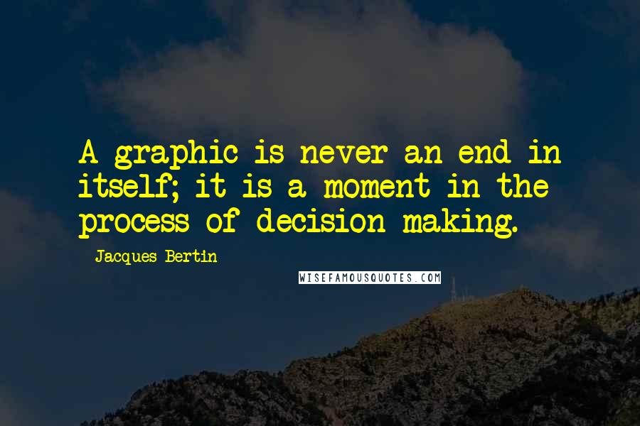 Jacques Bertin Quotes: A graphic is never an end in itself; it is a moment in the process of decision making.