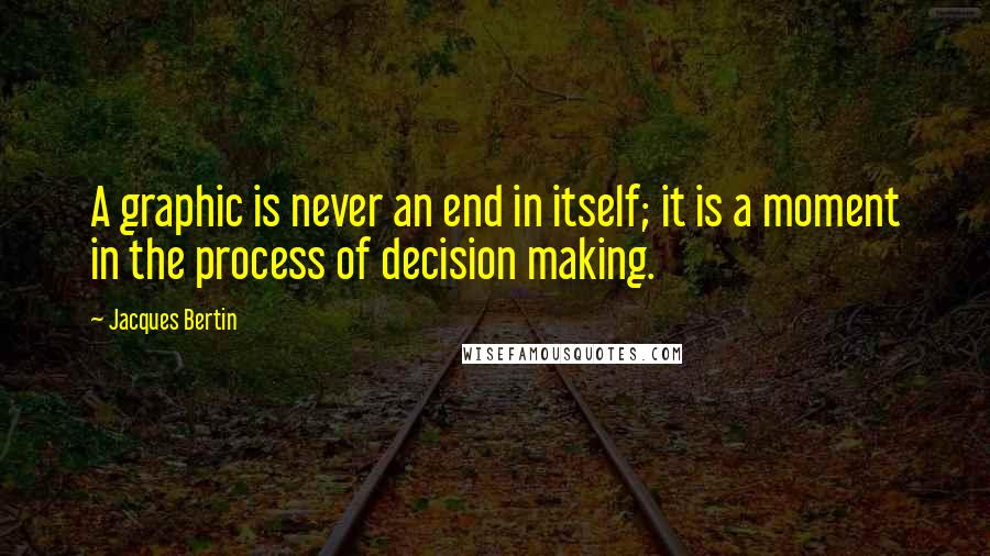 Jacques Bertin Quotes: A graphic is never an end in itself; it is a moment in the process of decision making.