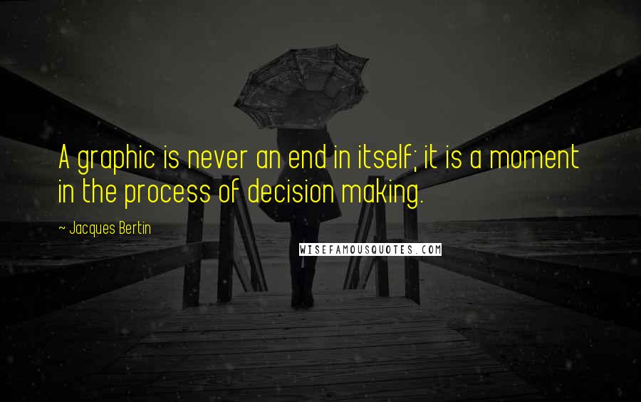 Jacques Bertin Quotes: A graphic is never an end in itself; it is a moment in the process of decision making.