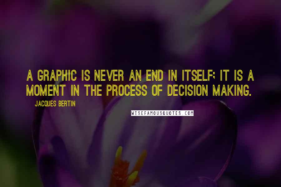 Jacques Bertin Quotes: A graphic is never an end in itself; it is a moment in the process of decision making.