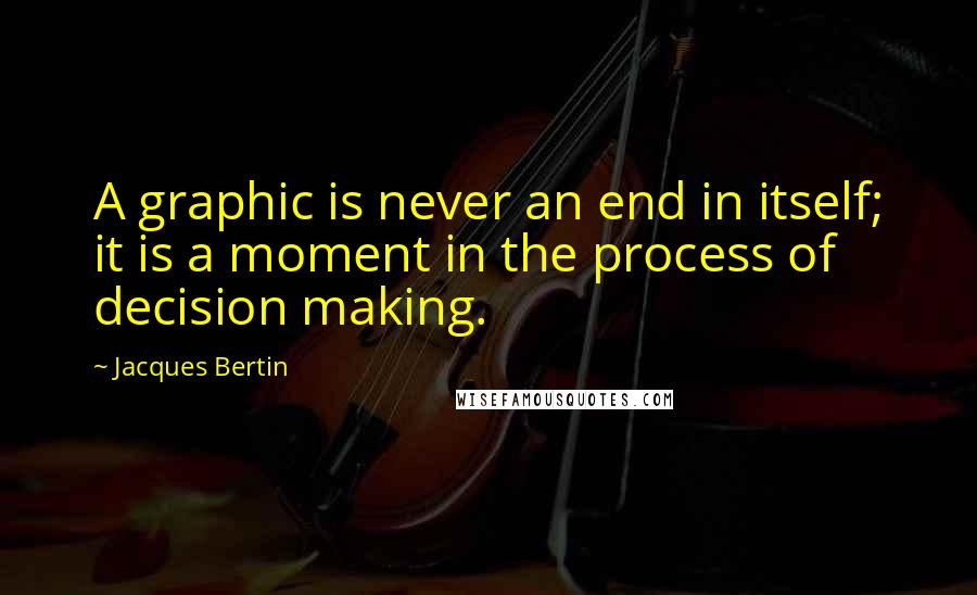 Jacques Bertin Quotes: A graphic is never an end in itself; it is a moment in the process of decision making.