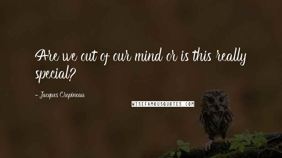 Jacques Crepineau Quotes: Are we out of our mind or is this really special?