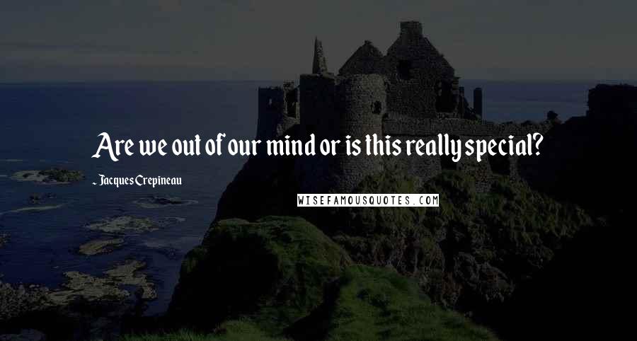 Jacques Crepineau Quotes: Are we out of our mind or is this really special?