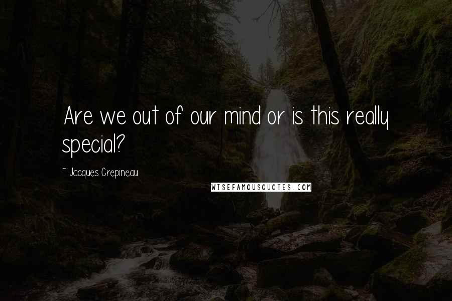 Jacques Crepineau Quotes: Are we out of our mind or is this really special?