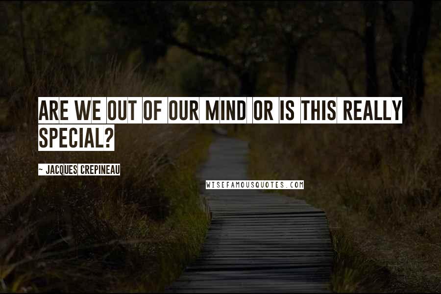 Jacques Crepineau Quotes: Are we out of our mind or is this really special?