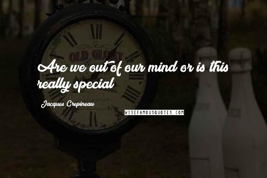 Jacques Crepineau Quotes: Are we out of our mind or is this really special?