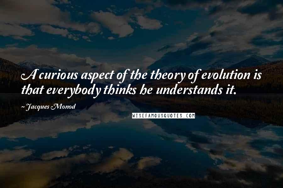 Jacques Monod Quotes: A curious aspect of the theory of evolution is that everybody thinks he understands it.