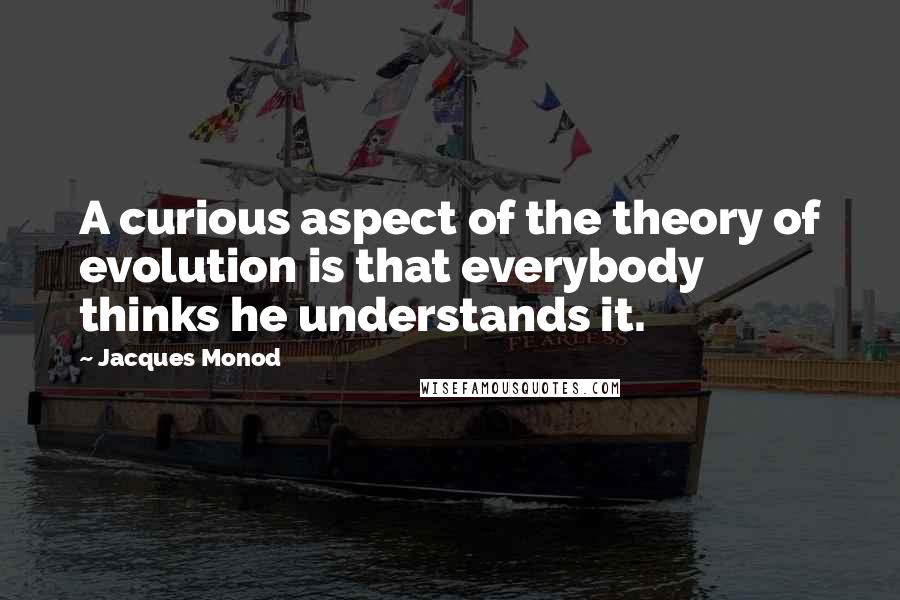 Jacques Monod Quotes: A curious aspect of the theory of evolution is that everybody thinks he understands it.