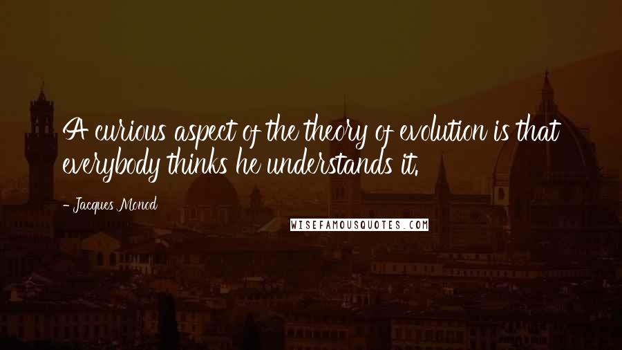 Jacques Monod Quotes: A curious aspect of the theory of evolution is that everybody thinks he understands it.