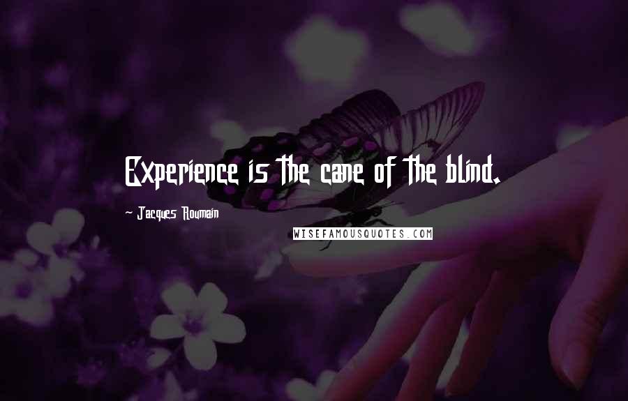 Jacques Roumain Quotes: Experience is the cane of the blind.