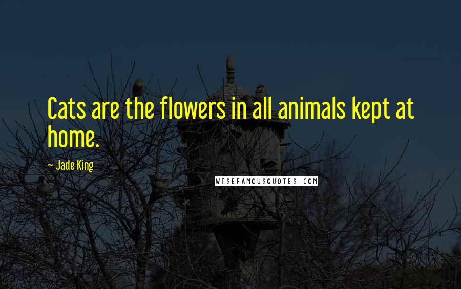 Jade King Quotes: Cats are the flowers in all animals kept at home.