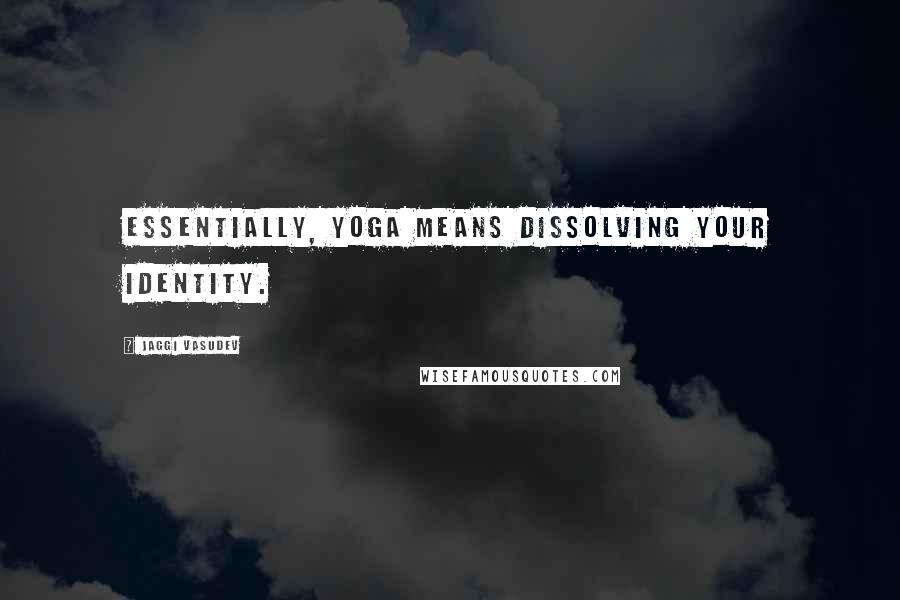 Jaggi Vasudev Quotes: Essentially, yoga means dissolving your identity.