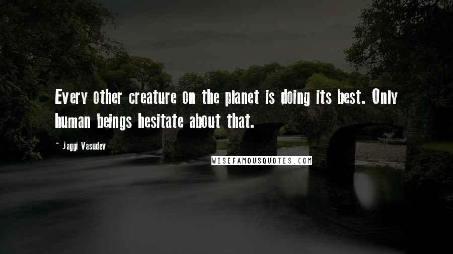 Jaggi Vasudev Quotes: Every other creature on the planet is doing its best. Only human beings hesitate about that.