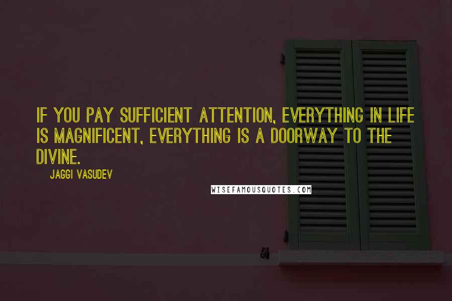 Jaggi Vasudev Quotes: If you pay sufficient attention, everything in life is magnificent, everything is a doorway to the Divine.