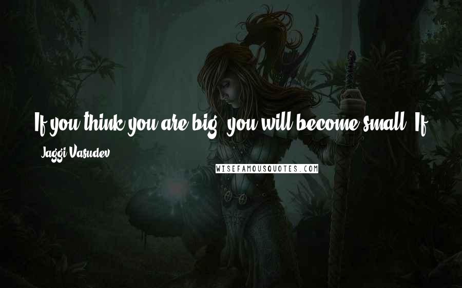 Jaggi Vasudev Quotes: If you think you are big, you will become small. If you are willing to become an absolute nothing, you will become larger than creation and Creator.