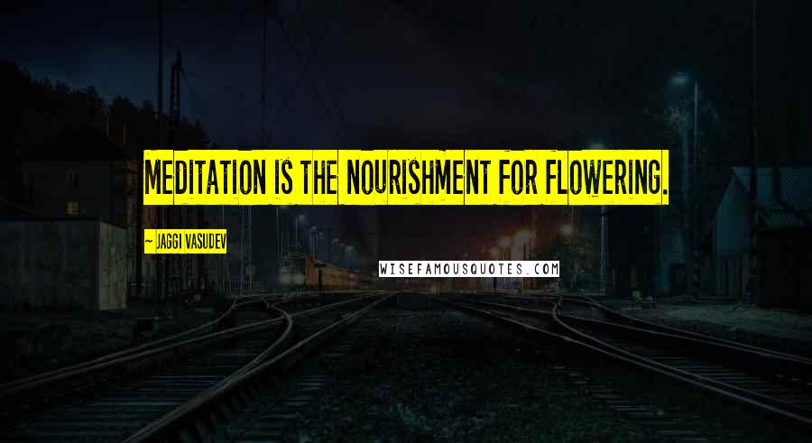 Jaggi Vasudev Quotes: Meditation is the nourishment for flowering.
