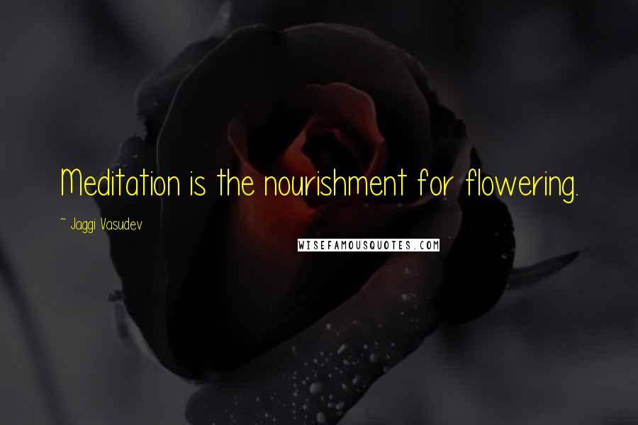 Jaggi Vasudev Quotes: Meditation is the nourishment for flowering.