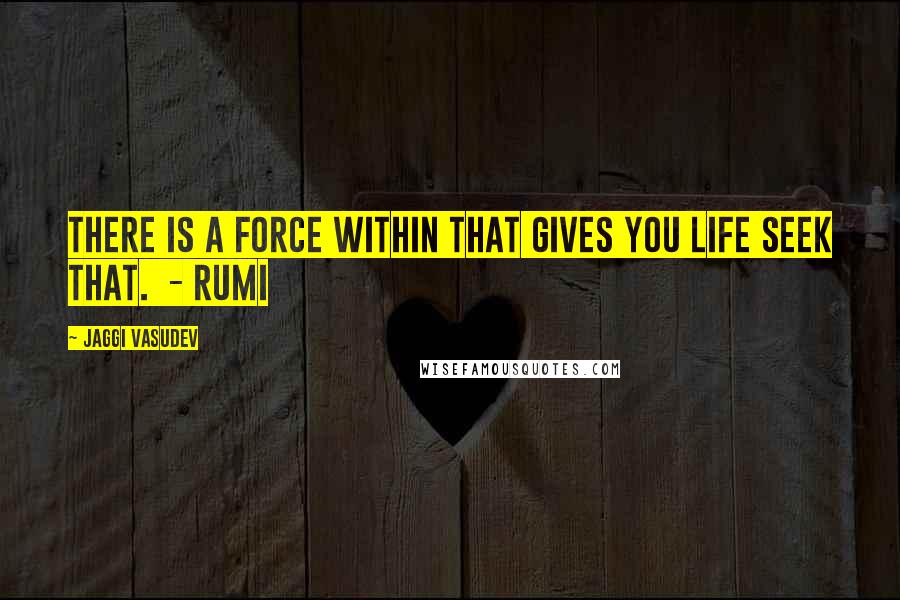 Jaggi Vasudev Quotes: There is a Force within That gives you life Seek that. - Rumi